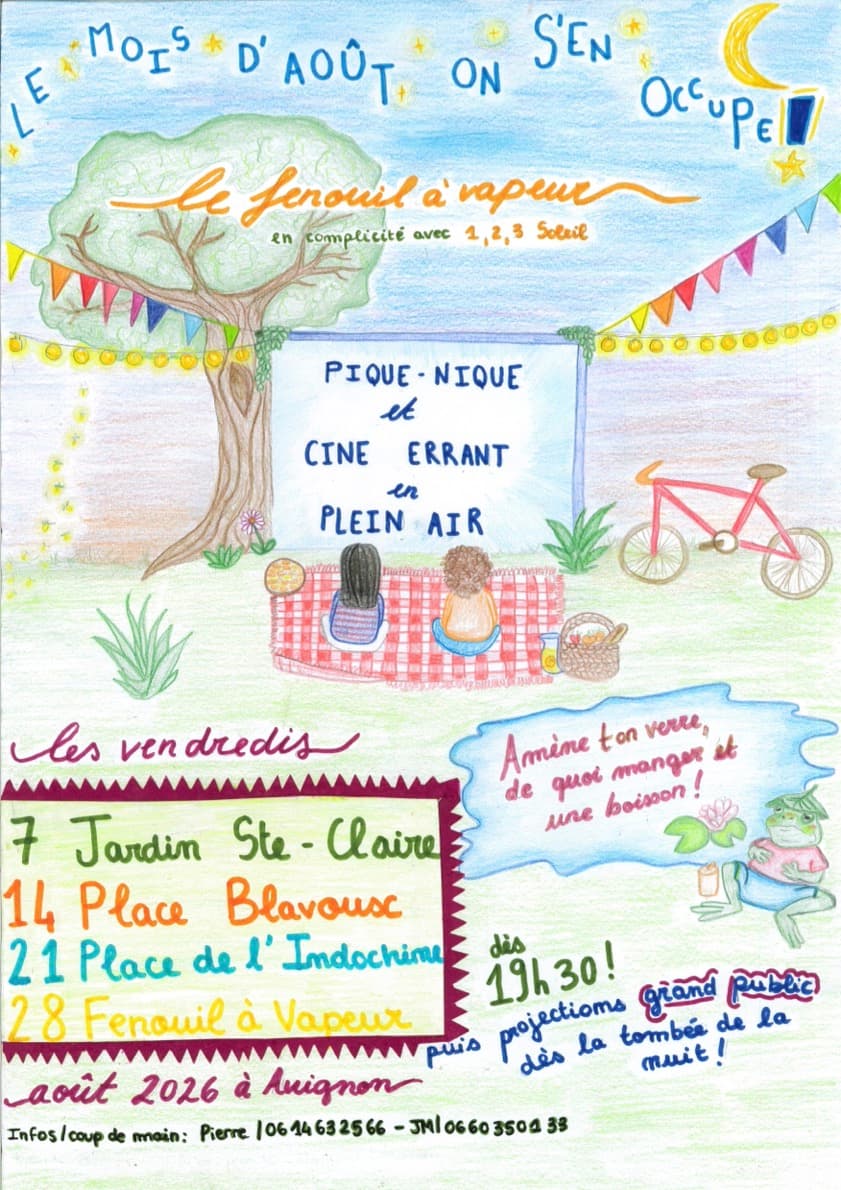 Pique-nique et ciné errant en plein air à Avignon